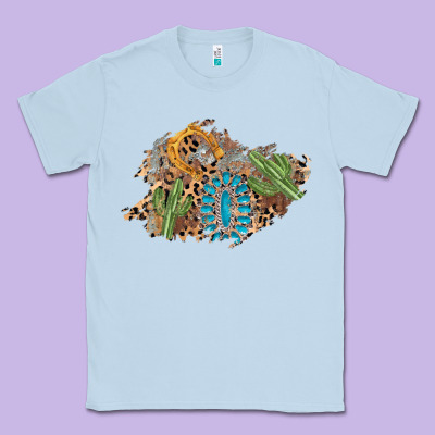 Horseshoe Leopard Gemstone Cactus Patch Classic Tee Designed By Adodesignshop