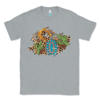 Heather Grey horseshoe leopard gemstone cactus patch Classic Tee - AdoDesignShop
