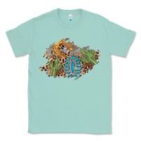 Seafoam horseshoe leopard gemstone cactus patch Classic Tee - AdoDesignShop