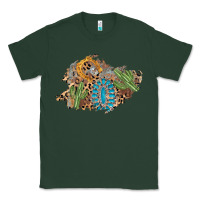 Sports Green horseshoe leopard gemstone cactus patch Classic Tee - AdoDesignShop