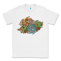 White horseshoe leopard gemstone cactus patch Classic Tee - AdoDesignShop