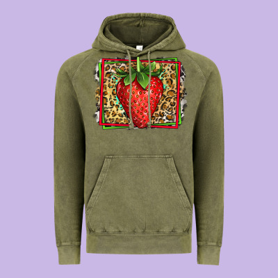 Strawberry Summer Vintage Hoodie Designed By Jasminsmagicworld