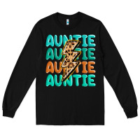 Black auntıe with lightning bolt Long Sleeve Tee - MaliasSmallBusiness