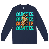 Navy auntıe with lightning bolt Long Sleeve Tee - MaliasSmallBusiness