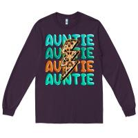 Plum auntıe with lightning bolt Long Sleeve Tee - MaliasSmallBusiness
