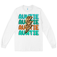 White auntıe with lightning bolt Long Sleeve Tee - MaliasSmallBusiness