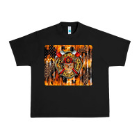 Black Firefighter Skull Urban Heavy Tee - LillyAllenDesigns