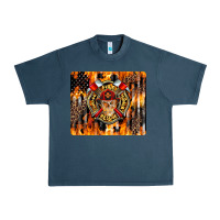 Midnight Navy Firefighter Skull Urban Heavy Tee - LillyAllenDesigns