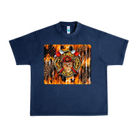Navy Firefighter Skull Urban Heavy Tee - LillyAllenDesigns