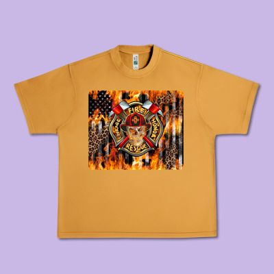 Firefighter Skull Urban Heavy Tee Designed By Lillyallendesigns