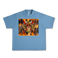 Pebble Blue Firefighter Skull Urban Heavy Tee - LillyAllenDesigns