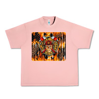 Salmon Firefighter Skull Urban Heavy Tee - LillyAllenDesigns