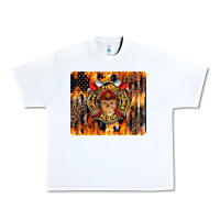 White Firefighter Skull Urban Heavy Tee - LillyAllenDesigns