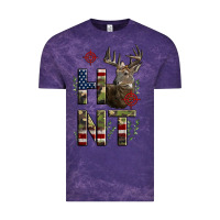 Cloud Purple Deer Hunting Usa Flag Vintage Tee - LillyAllenDesigns