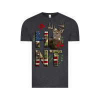 Vintage Black Deer Hunting Usa Flag Vintage Tee - LillyAllenDesigns