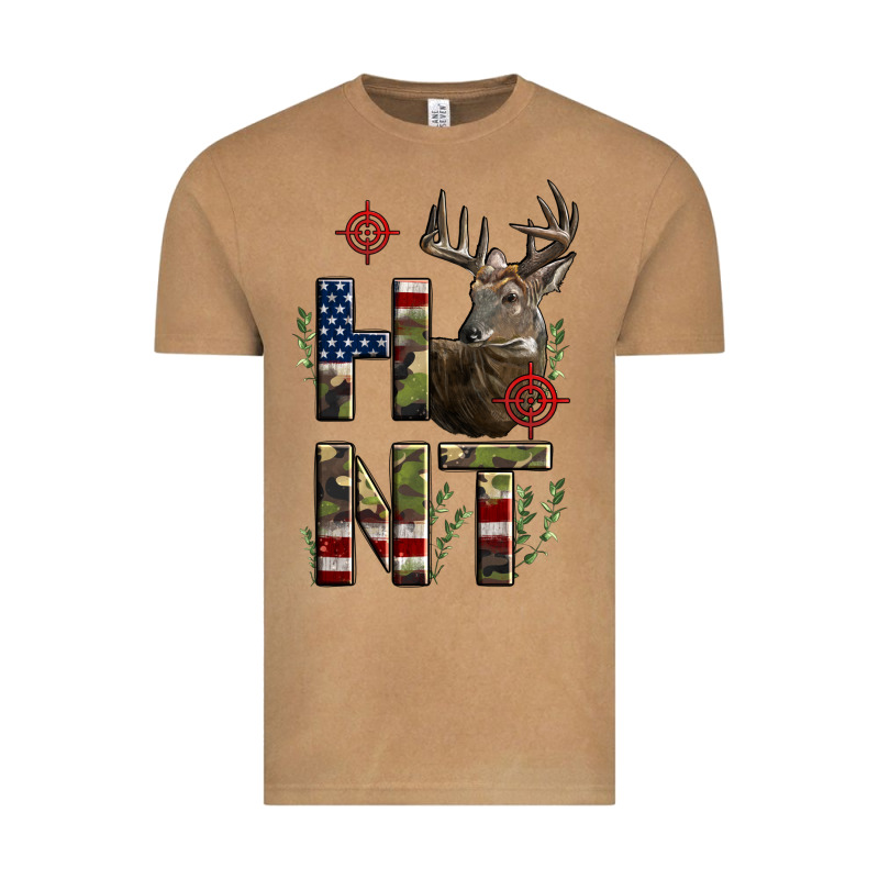 Deer Hunting Usa Flag Vintage Tee by LillyAllenDesigns | Teevron