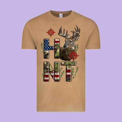 Deer Hunting Usa Flag Vintage Tee Designed By Lillyallendesigns