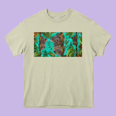 Koala License Plate Heavy Core Tee Designed By Barkaloodesign