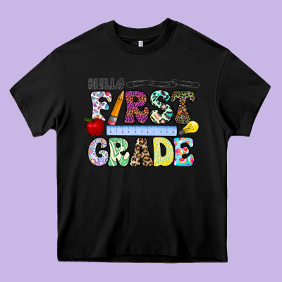 Hellofirstgrade Heavy Core Tee Designed By Cowhidedigitalart
