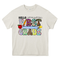 Cream hellofirstgrade Heavy Core Tee - CowhideDigitalArt