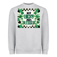 Heather Grey not lucky just blessed Heavyweight Sweatshirt - MaliasSmallBusiness