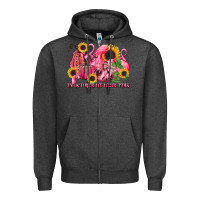 Charcoal Heather in october we wear pink Zipper Hoodie - LillyAllenDesigns