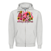 Dove Grey in october we wear pink Zipper Hoodie - LillyAllenDesigns