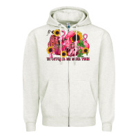 Oatmeal Heather in october we wear pink Zipper Hoodie - LillyAllenDesigns