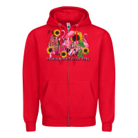 Red in october we wear pink Zipper Hoodie - LillyAllenDesigns