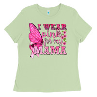 Matcha I Wear Pink For My Mama with Butterfly Ladies Tee - texasbilliewilder