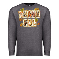 Charcoal Heather Thankful with Plate Premium Sweatshirt - texasbilliewilder