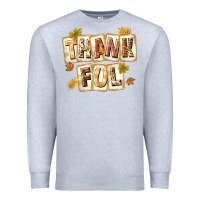 Heather Grey Thankful with Plate Premium Sweatshirt - texasbilliewilder