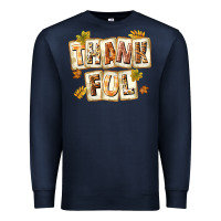 Navy Thankful with Plate Premium Sweatshirt - texasbilliewilder