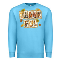 Ocean Blue Thankful with Plate Premium Sweatshirt - texasbilliewilder