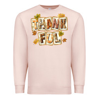 Pale Pink Thankful with Plate Premium Sweatshirt - texasbilliewilder