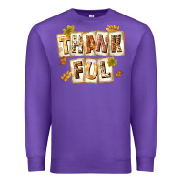 Purple Thankful with Plate Premium Sweatshirt - texasbilliewilder