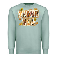 Seafoam Thankful with Plate Premium Sweatshirt - texasbilliewilder
