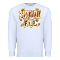 White Thankful with Plate Premium Sweatshirt - texasbilliewilder
