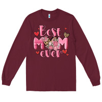 Burgundy best mom ever Long Sleeve Tee - MaliasSmallBusiness