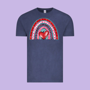 Valentine's Day Rainbow Vintage Tee Designed By Barkaloodesign