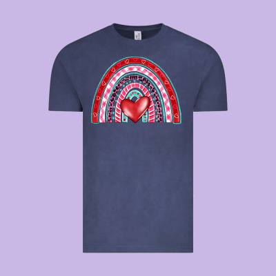 Valentine's Day Rainbow Vintage Tee Designed By Barkaloodesign