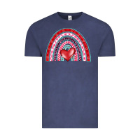 Vintage Denim valentine's day rainbow Vintage Tee - BarkalooDesign