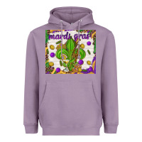 Lavender Mardi Gras fleur de lis Heavyweight Hoodie - NancyCooperArtShop