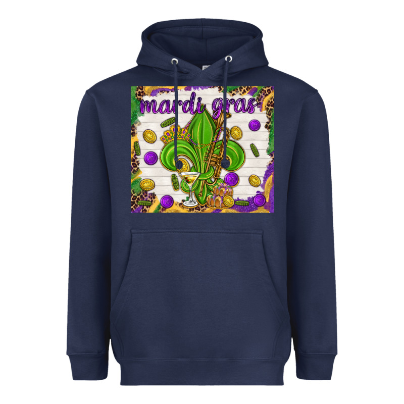 Mardi Gras Fleur De Lis Heavyweight Hoodie by NancyCooperArtShop | Teevron