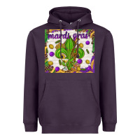 Plum Mardi Gras fleur de lis Heavyweight Hoodie - NancyCooperArtShop