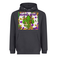 Smoke Mardi Gras fleur de lis Heavyweight Hoodie - NancyCooperArtShop