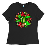 Black watermelon sunflower Ladies Tee - Zillion Design Studio