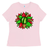 Bubblegum Pink watermelon sunflower Ladies Tee - Zillion Design Studio