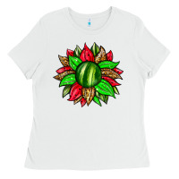 White watermelon sunflower Ladies Tee - Zillion Design Studio