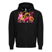 Black tackle cancer Zipper Hoodie - LillyAllenDesigns